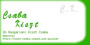 csaba kiszt business card